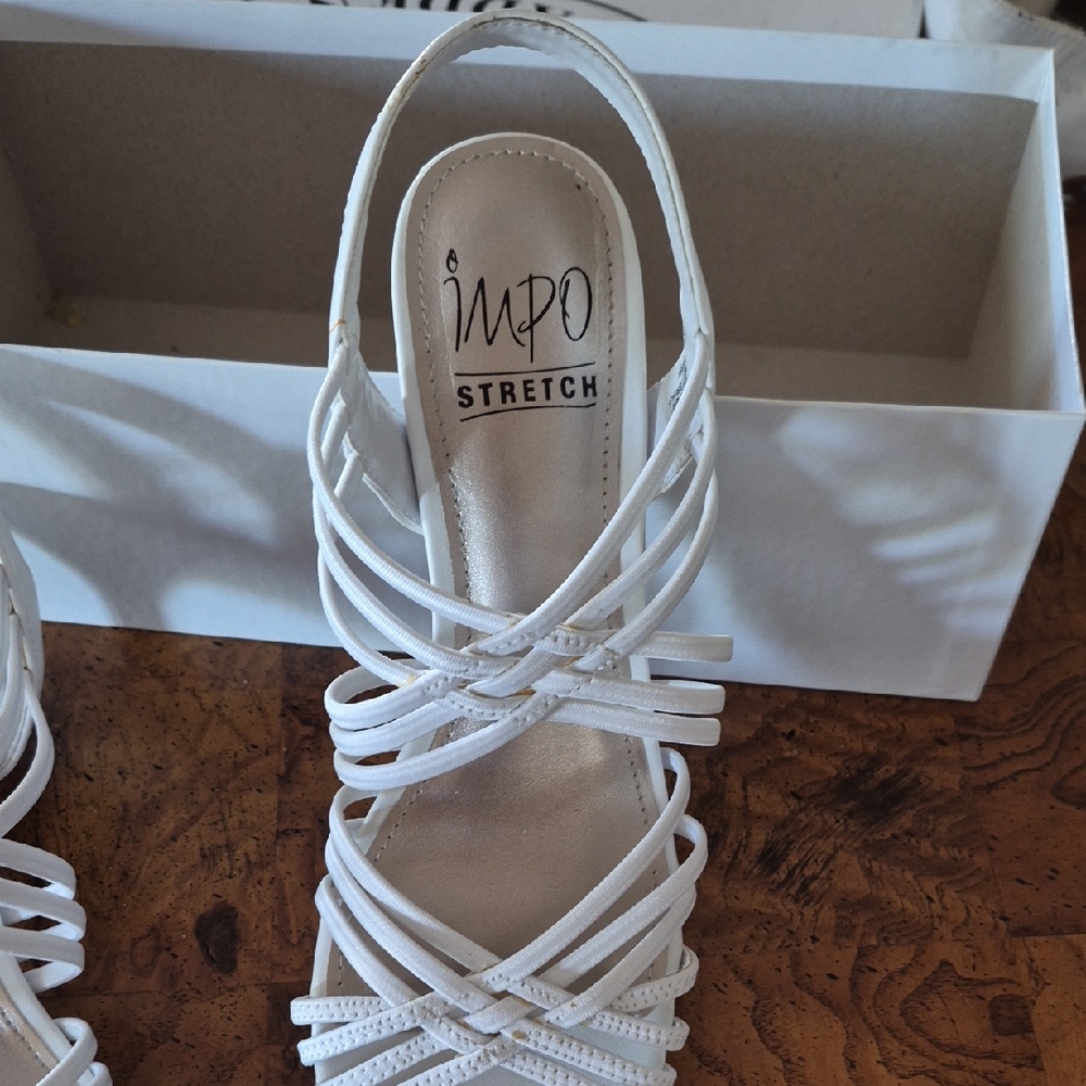 Impo White Multi-Strap Slingback Sandals